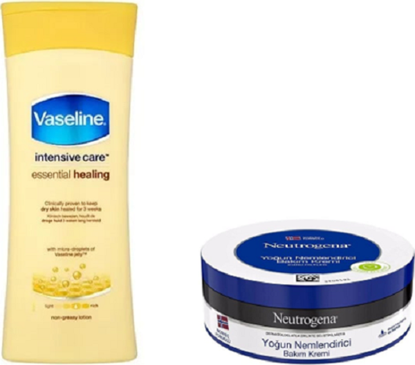 Vaseline Losyon + Neutrogena Nemlendirici Krem | Kuru Ciltler İçin Yoğun Nem Seti (400 ml + 200 ml) - Image 1