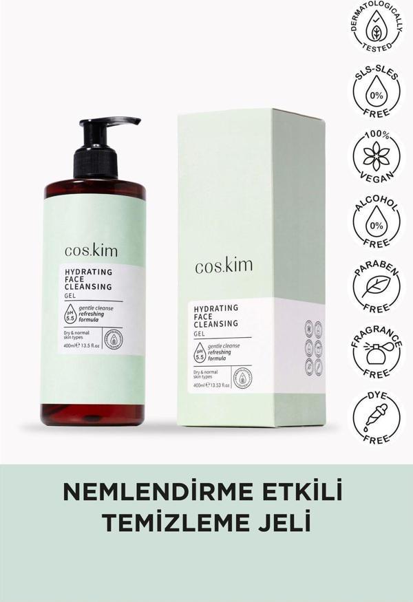 Cos.Kim Nemlendirme Etkili Temizleme Jeli - Kuru-Normal Ciltler | Hydrating Face Cleansing Gel 400 Ml - Image 1