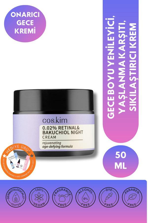 Cos.Kim Retinal & Bakuchiol Yaşlanma Karşıtı Gece Kremi | Retinal & Bakuchiol Night Cream 50Ml - Image 1