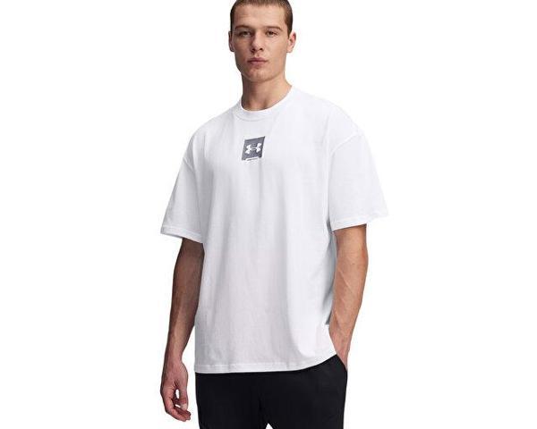 Under Armour Ua M Hw Os Sm Box Ss Erkek Günlük Tişört 1386803-101 Beyaz - Image 1