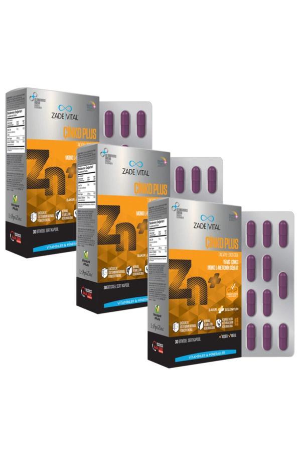 Zade Vital Çinko Plus (3 Kutu) 90 Kapsül - Image 1