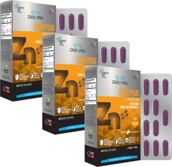 Zade Vital Çinko Plus (3 Kutu) 90 Kapsül - Image 1