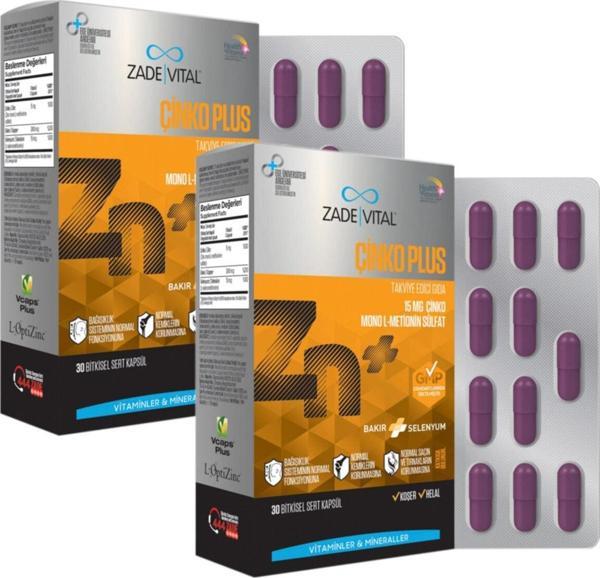 Zade Vital Çinko Plus (2 Kutu) 60 Kapsül - Image 1