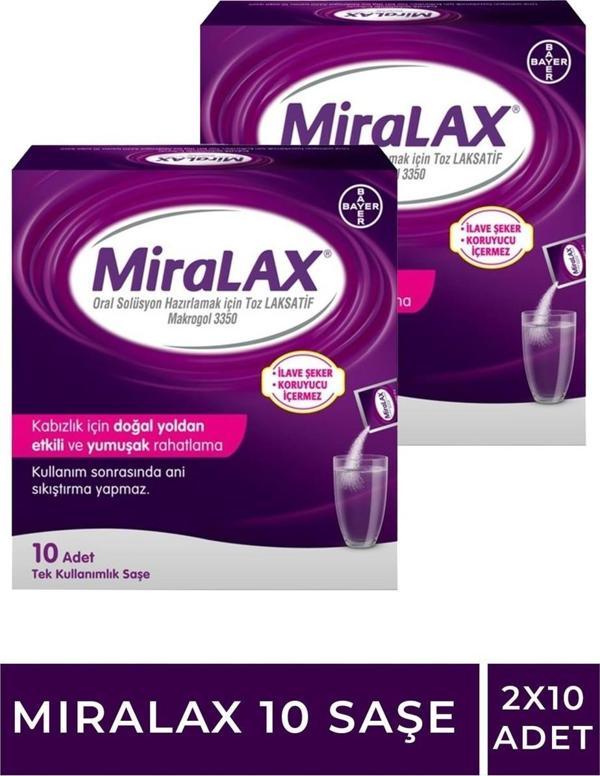Miralax Oral Solüsyon Makrogol 3350 Tek Kullanımlık 10 Saşe x 2 kutu - Image 1