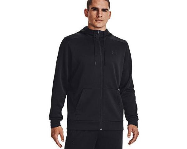 Under Armour Ua Armour Fleece Fz Hoodie Erkek Günlük Ceket 1373357-001 Siyah - Image 1