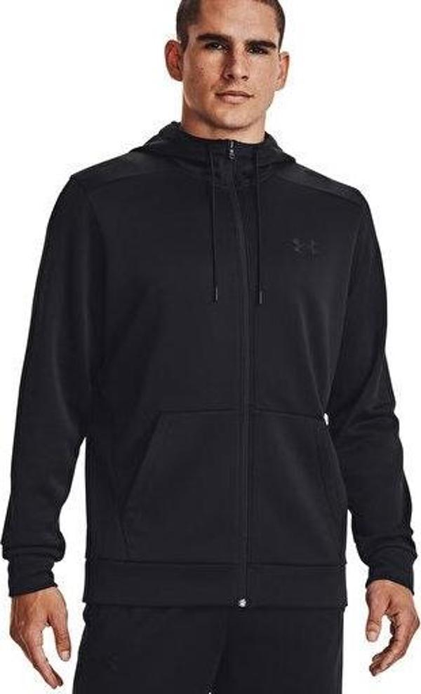Under Armour Ua Armour Fleece Fz Hoodie Erkek Günlük Ceket 1373357-001 Siyah - Image 1