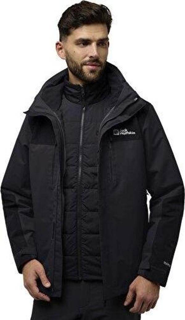 Jack Wolfskin Jasper 3In1 Jkt M Erkek Outdoor Montu A61858-635 Siyah - Image 1