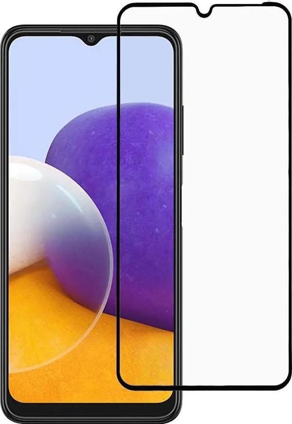 Bufalo Samsung Galaxy A22 Ekran Koruyucu 9D Temperli Cam - Siyah - Image 1