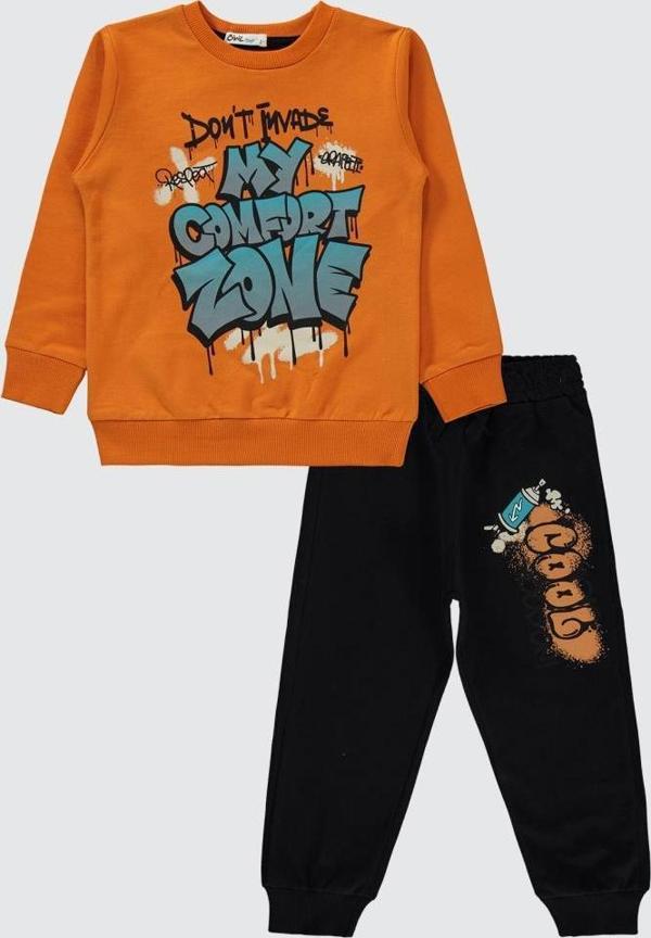 Civil Boys My Comfort Zone Baskılı 2-5 Yaş Eşofman Takımı - Turuncu2-3 Yaş - Image 1