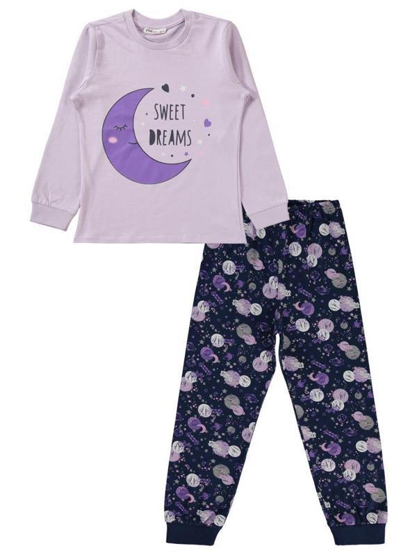 Civil Girls Sweet Dreams Baskılı 6-9 Yaş Pijama Takımı - Lila8-9 Yaş - Image 1