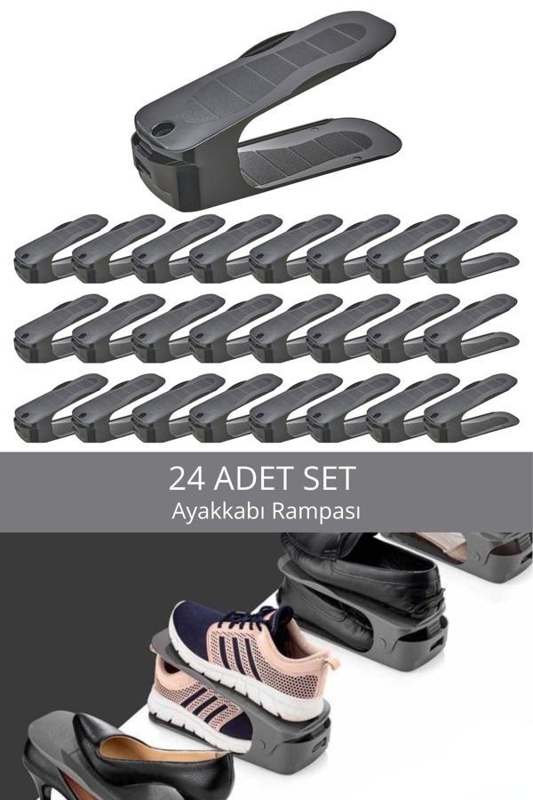 Mithra Life 24 Adet Ayarlanabilir Ayakkabı Rampası Düzenleyici Dolap İçi Organizer MIT1229 - Image 1