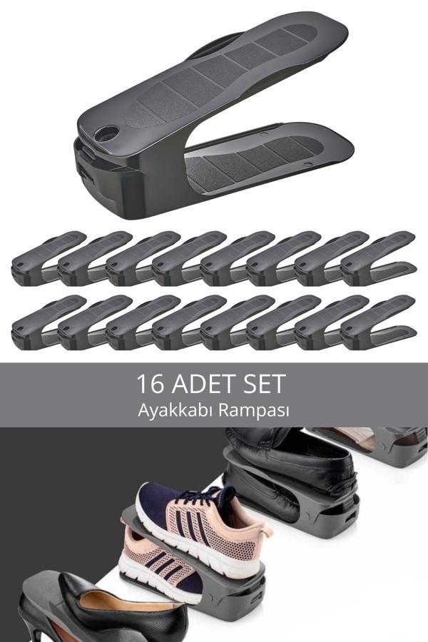 Mithra Life 16 Adet Ayarlanabilir Ayakkabı Rampası Düzenleyici Dolap İçi Organizer MIT1228 - Image 1