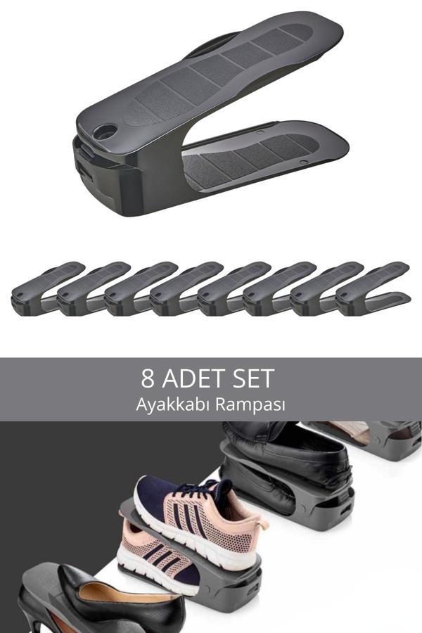 Mithra Life 8 Adet Ayarlanabilir Ayakkabı Rampası Düzenleyici Dolap İçi Organizer MIT1227 - Image 1