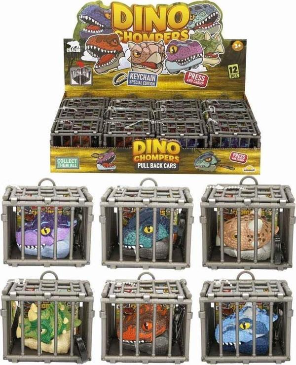Crazoo Çek Bırak Kafesli Dinozor Araba ve Anahtarlık Kız Erkek Çocuk Oyuncak Eğitici Oyuncaklar - Image 1