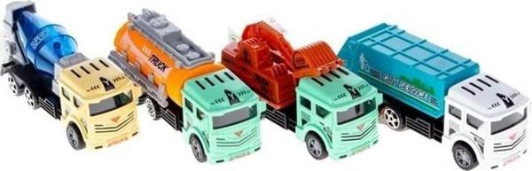 Sürtmeli Metal Sesli Işıklı Kamyonlar Kız Erkek Çocuk Oyuncak Eğitici Oyuncaklar - Image 1