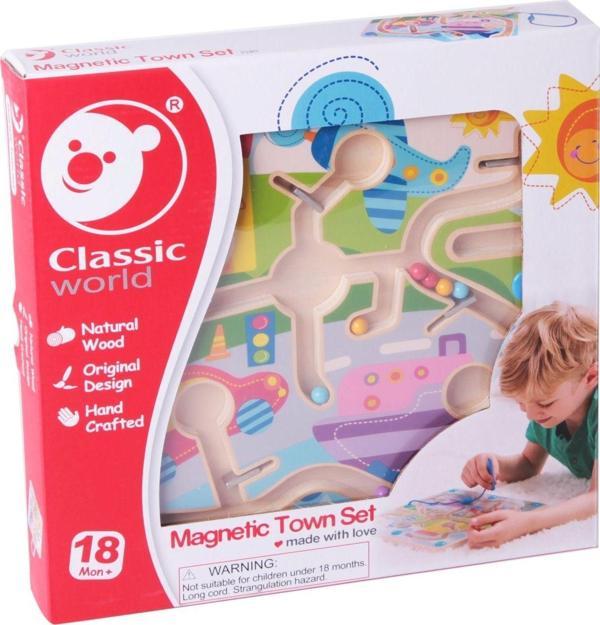 Classic World Ahşap Mıknatıslı ve Boncuklu Labirent Bulmaca Kız Erkek Çocuk Oyuncak Eğitici Oyuncakl - Image 1
