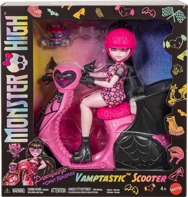 JDR61 Monster High Vamptastic Scooter Draculaura Kız Erkek Çocuk Oyuncak Eğitici Oyuncaklar - Image 1