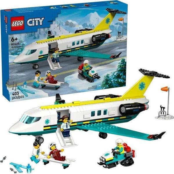 60465 Lego City Helikopter Ambulans Uçağı 403 parça +6 yaş Kız Erkek Çocuk Oyuncak Eğitici Oyuncakla - Image 1