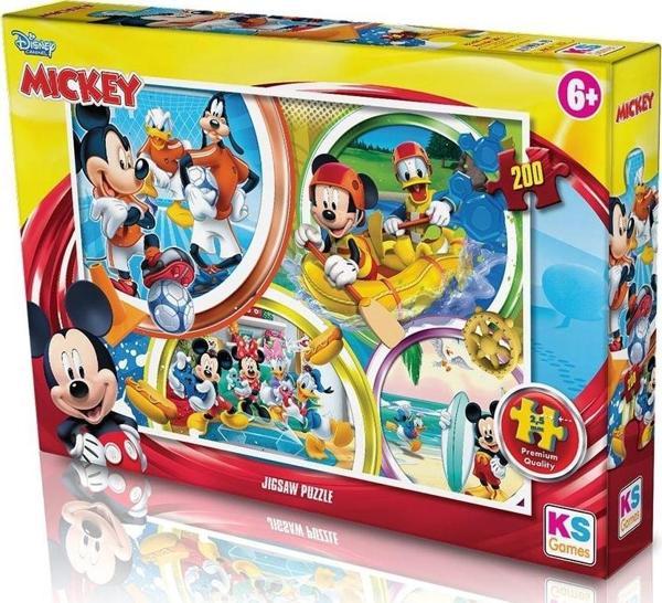KS Puzzle 200 Parça Mickey Mouse Kız Erkek Çocuk Oyuncak Eğitici Oyuncaklar - Image 1