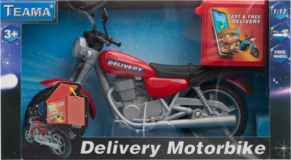 Model Plastik Kırmızı Kurye Motorsikleti Kız Erkek Çocuk Oyuncak Eğitici Oyuncaklar - Image 1