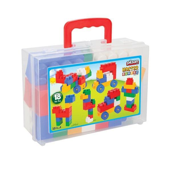 03 323 Master Blok Seti Çantalı 18 Parça Kız Erkek Çocuk Oyuncak Eğitici Oyuncaklar - Image 1