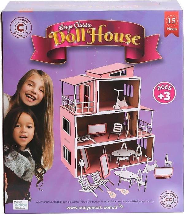 CCY00696 MEMO AHŞAP BEBEK EVİ NO 2 Kız Erkek Çocuk Oyuncak Eğitici Oyuncaklar - Image 1