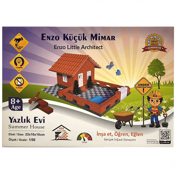 Minyatür Tuğla Yazlık Evi - 04004EN Kız Erkek Çocuk Oyuncak Eğitici Oyuncaklar - Image 1
