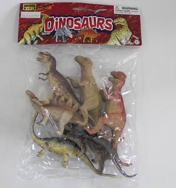 SH-9001-Vardem Poşetli 6Pcs 8 İnch Çiftlik Hayvan ve Dinozor Set Kız Erkek Çocuk Oyuncak Eğitici Oyu - Image 1