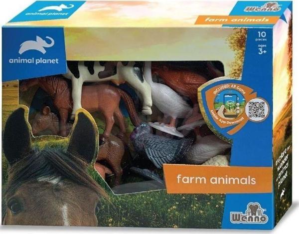 SH-D5804 Vardem Kutulu 10 Parça Çiftlik Hayvanları Seti Kız Erkek Çocuk Oyuncak Eğitici Oyuncaklar - Image 1