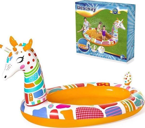 266x157cm Büyük Zürafa Desenli Çocuk Eğlence Havuzu Kız Erkek Çocuk Oyuncak Eğitici Oyuncaklar - Image 1