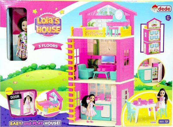 Lola'nın 3 Katlı Ev Seti Kız Erkek Çocuk Oyuncak Eğitici Oyuncaklar - Image 1