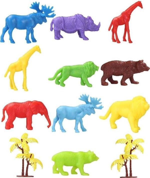 669 Toy Play 12 Parça Renkli Mini Vahşi Hayvanlar Figür Seti 4-6cm Kız Erkek Çocuk Oyuncak Eğitici O - Image 1