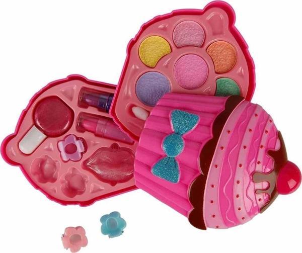 2597 Cupcake Şekilli 2 Katlı Makyaj Güzellik Seti Kız Erkek Çocuk Oyuncak Eğitici Oyuncaklar - Image 1