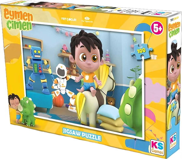 KS Games Eymen ile Çimen 100 Parça Puzzle Kız Erkek Çocuk Oyuncak Eğitici Oyuncaklar - Image 1
