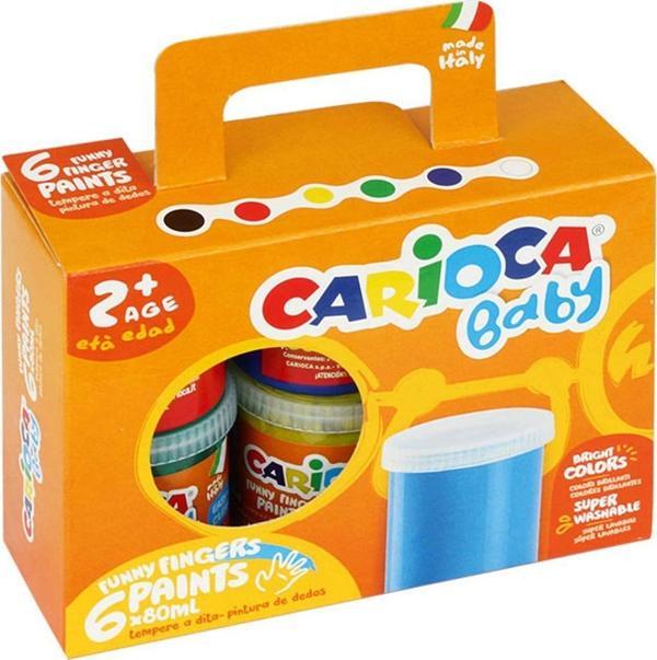 Carioca Yıkanabilir Parmak Boyası 6 Renk Kız Erkek Çocuk Oyuncak Eğitici Oyuncaklar - Image 1