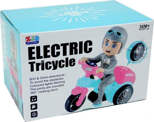 Electric Tricycle Pilli Işıklı Sesli Motorsiklet Kız Erkek Çocuk Oyuncak Eğitici Oyuncaklar - Image 1