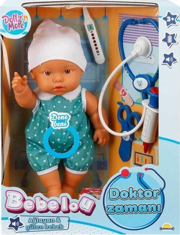 Bebelou Doktor Zamanı Sesli Bebek Kız Erkek Çocuk Oyuncak Eğitici Oyuncaklar - Image 1