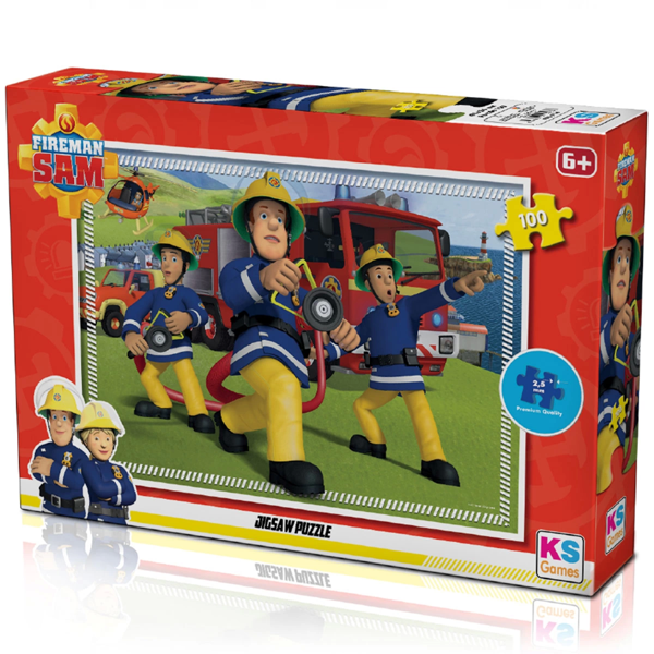 KS Fireman Sam 100 Parça Puzzle Kız Erkek Çocuk Oyuncak Eğitici Oyuncaklar - Image 1