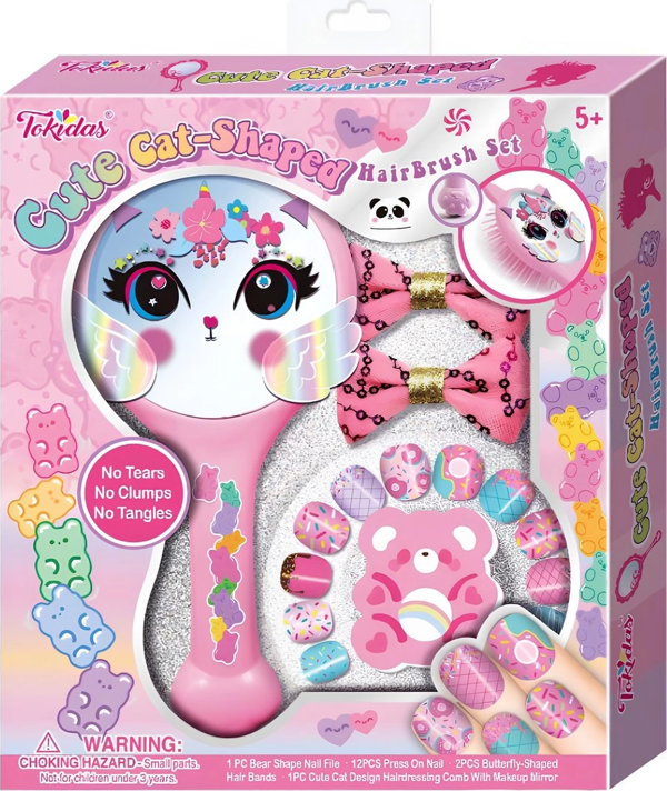Kedili Tarak ve Tırnak Seti Kız Erkek Çocuk Oyuncak Eğitici Oyuncaklar - Image 1