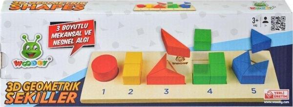 125 Woodoy 3D Yapboz Geometrik Şekiller Bultak Kız Erkek Çocuk Oyuncak Eğitici Oyuncaklar - Image 1