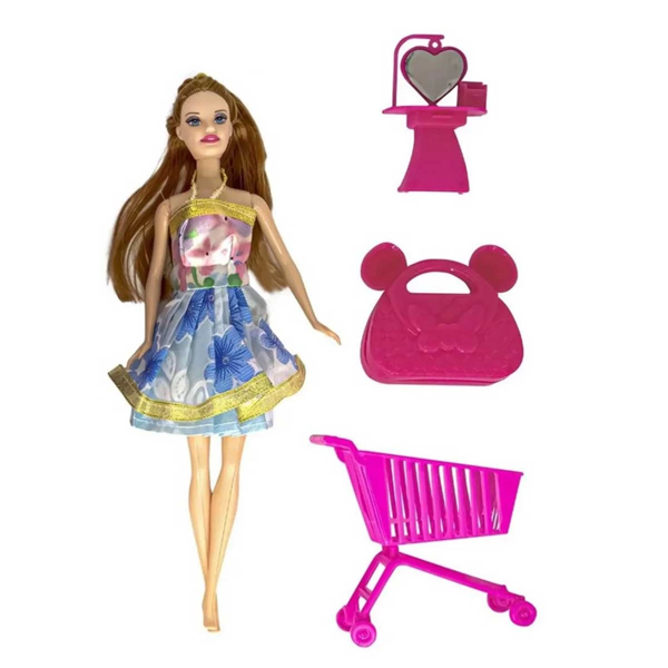 Oydaş Anlily Market Arabalı Çantalı Kız Erkek Çocuk Oyuncak Eğitici Oyuncaklar - Image 1