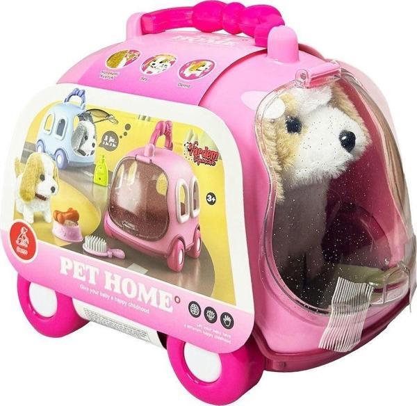 JND-6802 Taşıma Araba Çantalı Hareketli Pilli Köpek Set -Vardem Oyuncak Kız Erkek Çocuk Oyuncak Eğit - Image 1