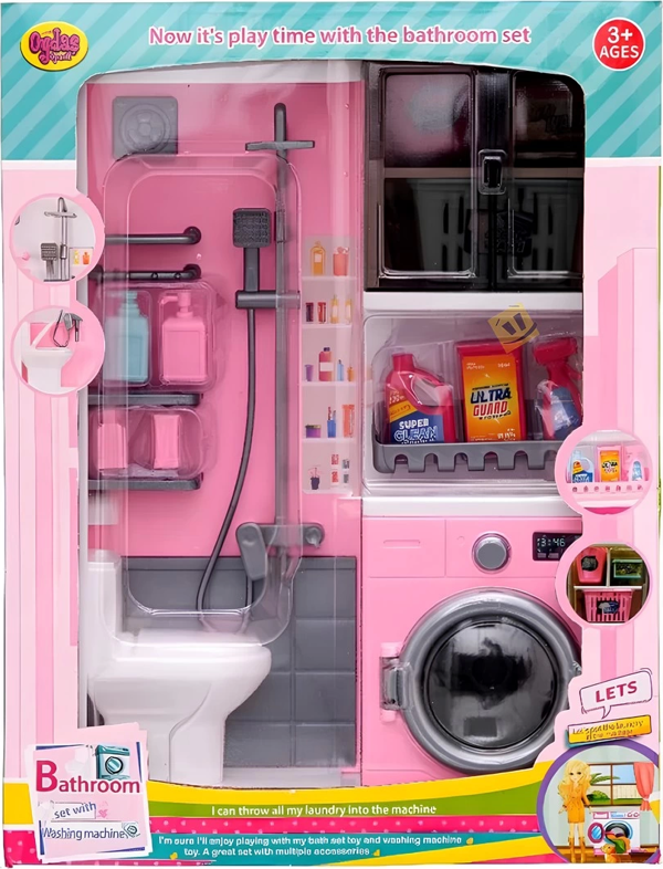 Kutuda 2'li Banyo Çamaşır Makinası Kız Erkek Çocuk Oyuncak Eğitici Oyuncaklar - Image 1