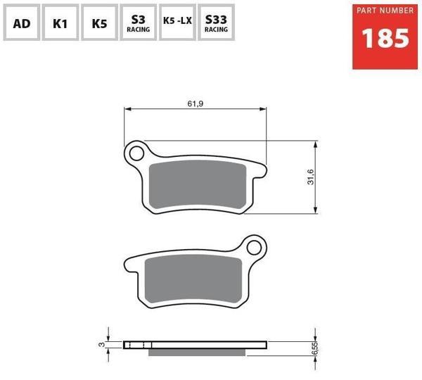 GOLD AD 185 FREN BALATA SİNTER METAL - Image 1