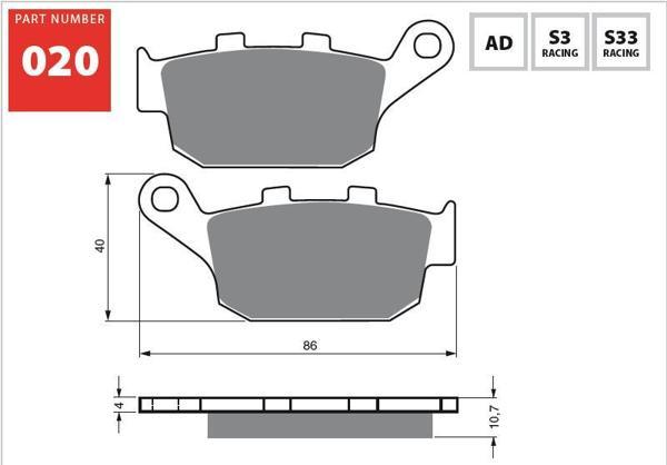 GOLD AD 020 FREN BALATASI SİNTER METAL - Image 1