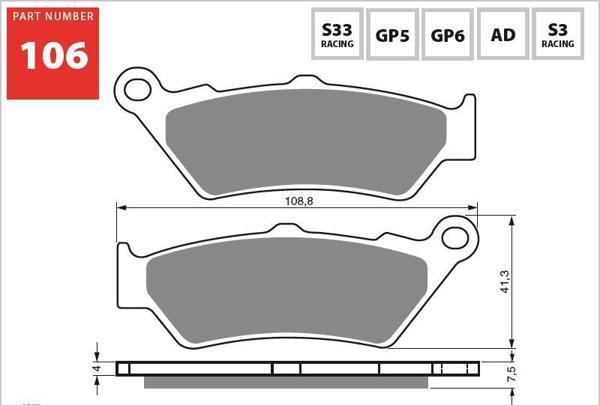 GOLD AD 106 Fren Balatası Sinter Metal - Image 1
