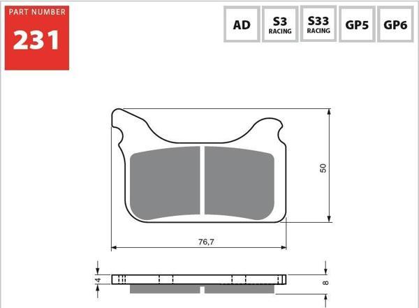 GOLD AD 231 FREN BALATA SİNTER METAL - Image 1