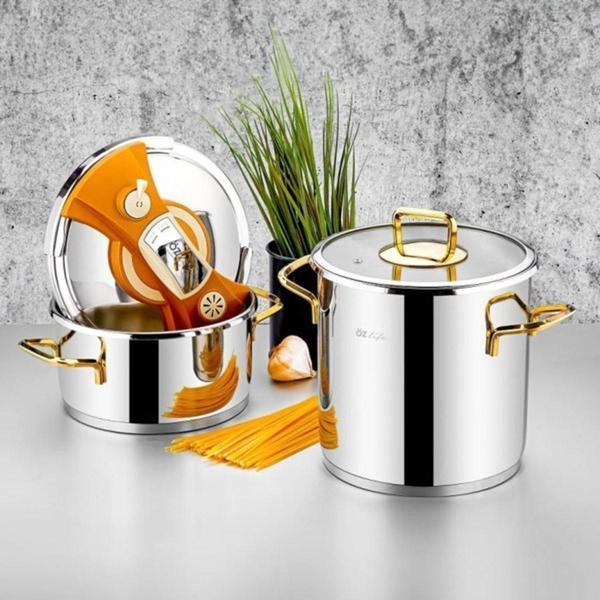 Özlife Dolce Gold Düdüklü Tencere Seti 4 Lt / 8 Lt - Image 1