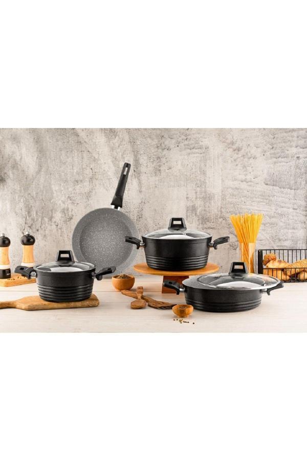 Özlife Fulya 7 Parça Granit Set Siyah - Image 1