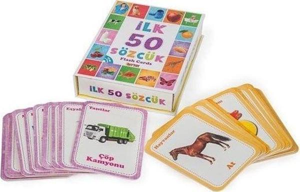 1161 DıyToy, Flash Cards - İlk 50 Sözcük / +12 ay Kız Erkek Çocuk Oyuncak Eğitici Oyuncaklar - Image 1